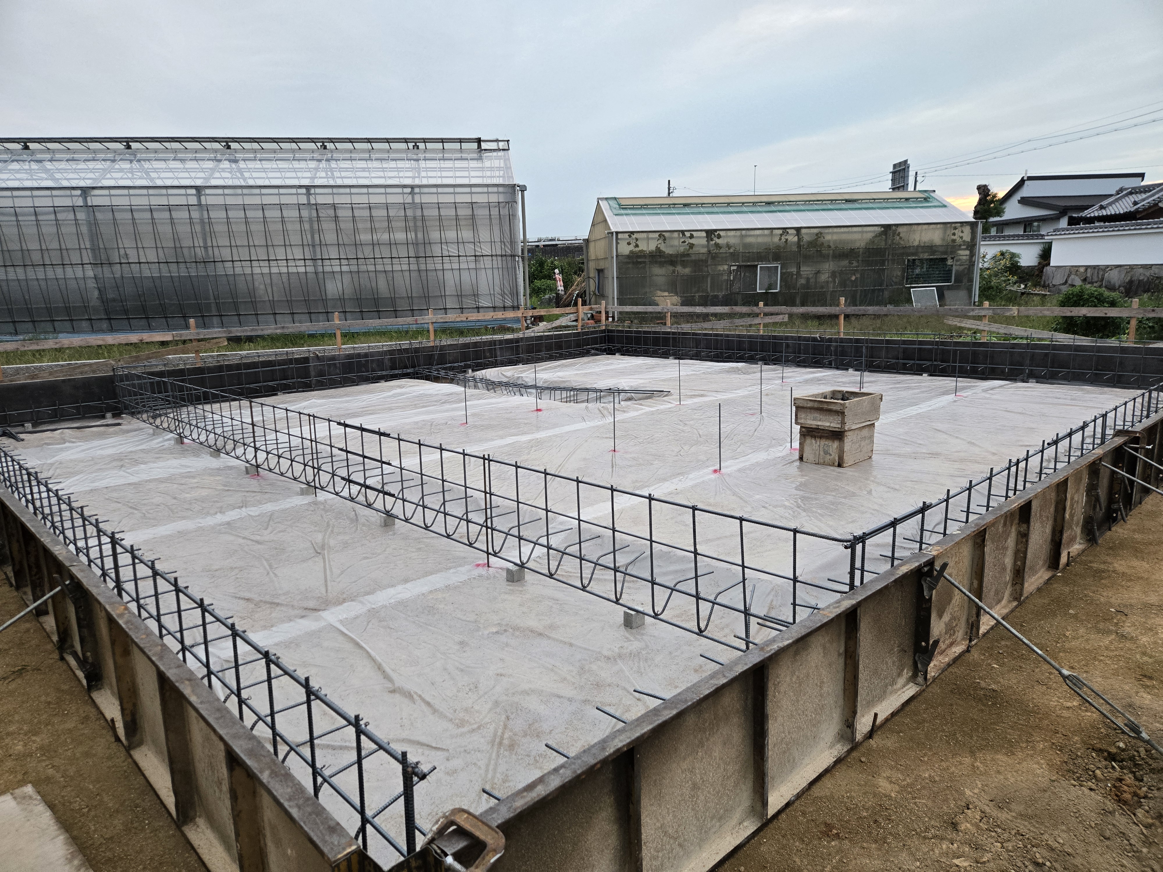 安城市城ヶ入町の現場 　耐震等級３の基礎工事配筋写真